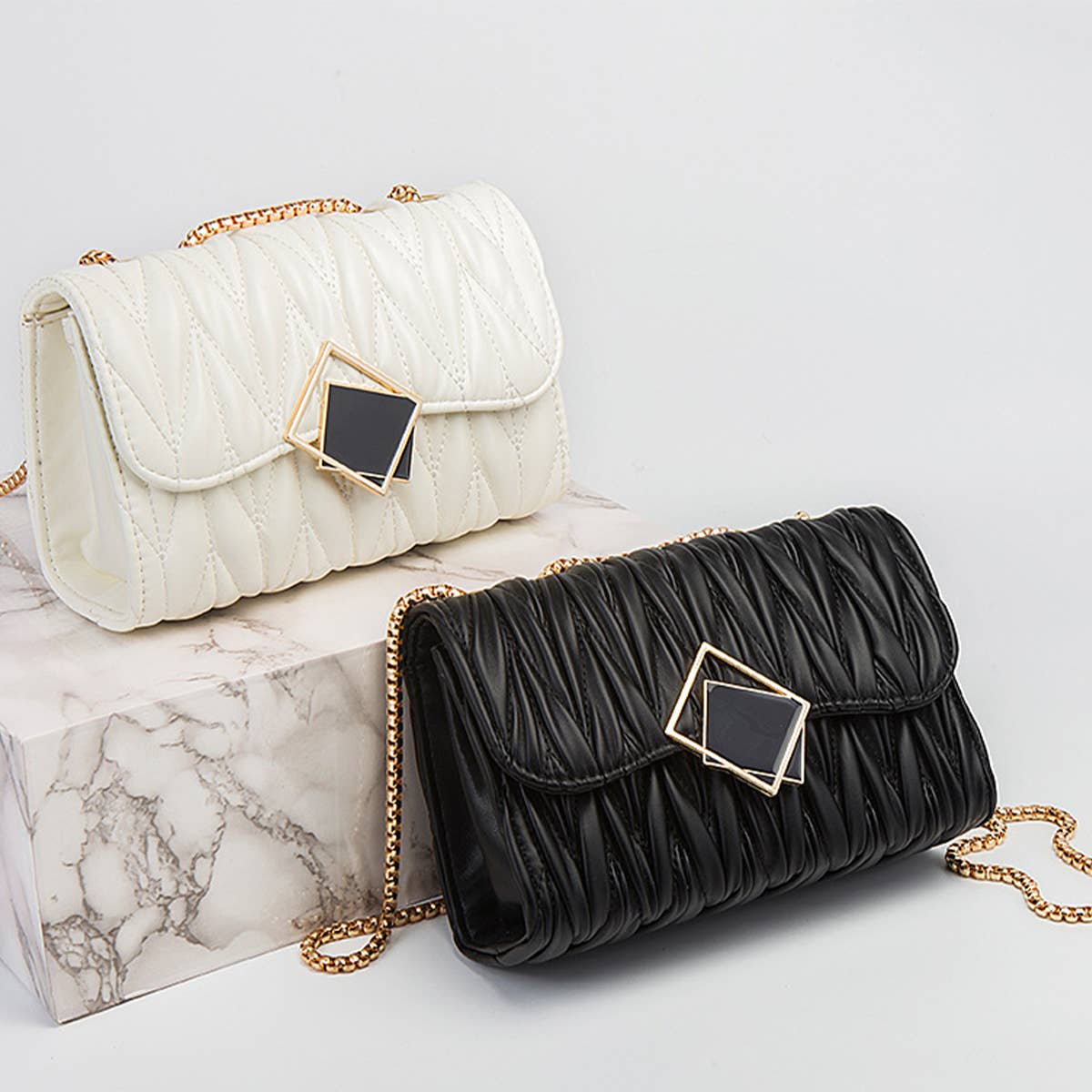 FASHIONABLE PLEATED CROSSBODY BAG AND SHOULDER BAG_CUAB0177