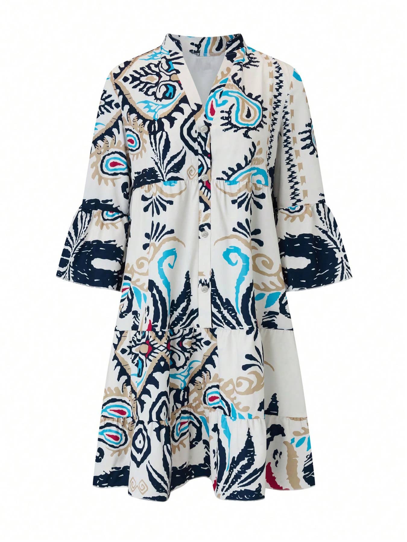 HOLIDAY STYLE LOOSE CASUAL FLORAL DRESS