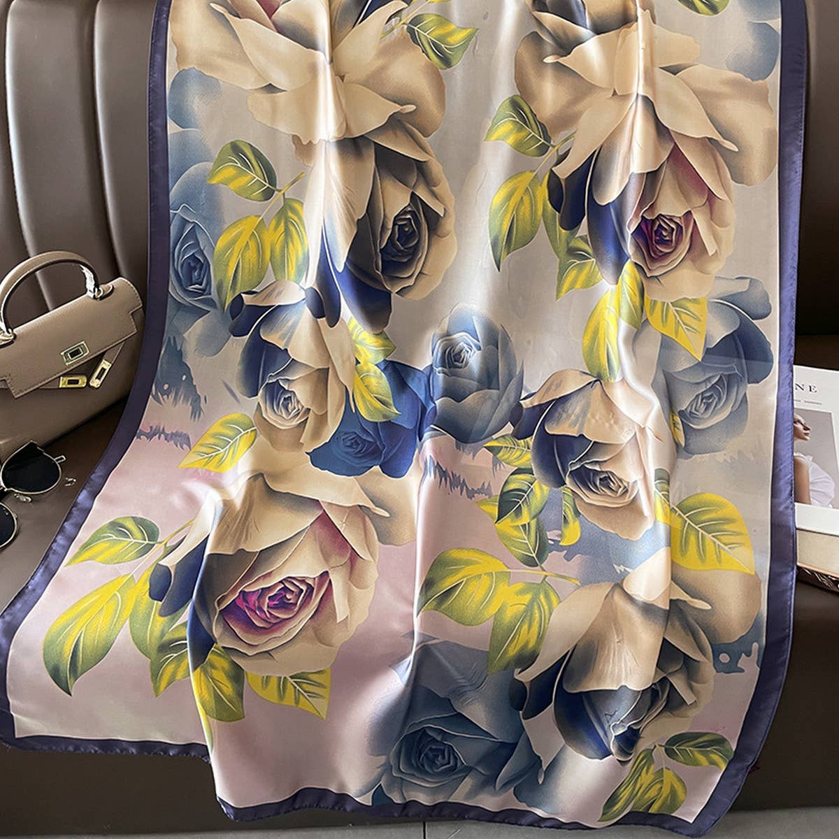 Printed Satin Beach Shawl Scarf for Spring_CWASC0526