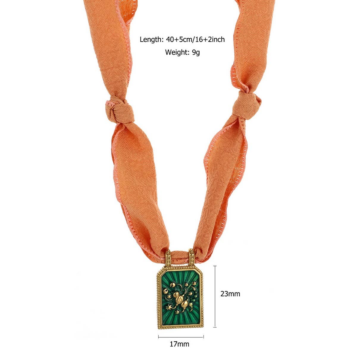 Handmade Zodiac Silk Scarf Necklace with Enamel