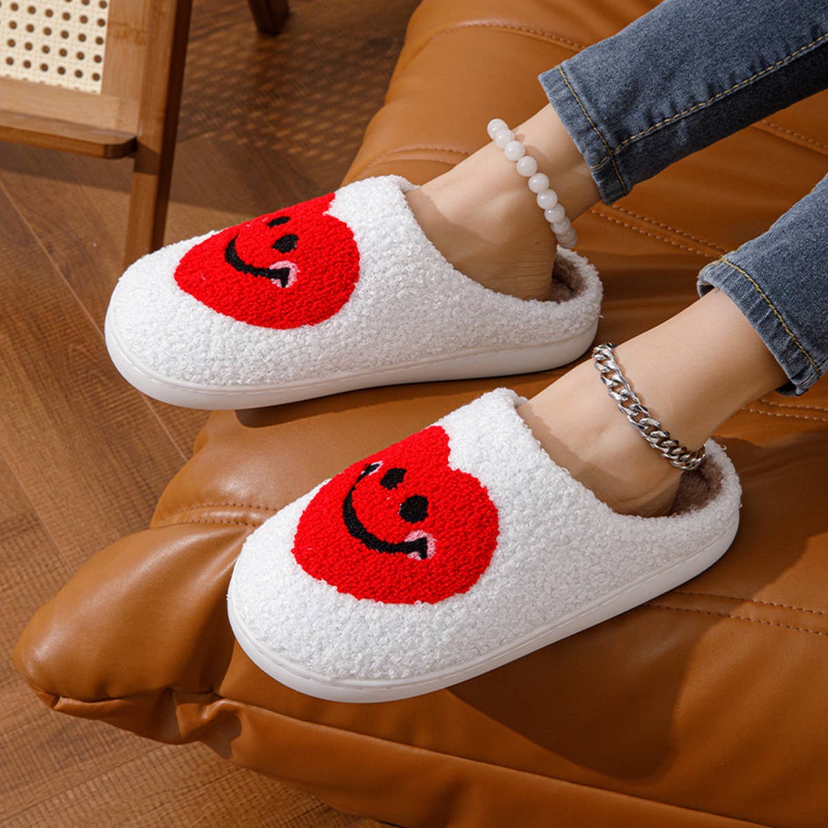 VALENTINE'S DAY LOVE SMILE COTTON SLIPPERS_CWSHS0557