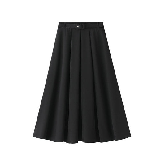 RETRO HIGH WAIST A-LINE SKIRT SLIM SKIRT WITH BELT_CWBMS0307