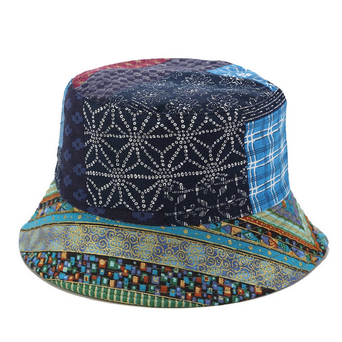 VINTAGE PRINTED SUNSHADE BUCKET HAT_CWAH1641