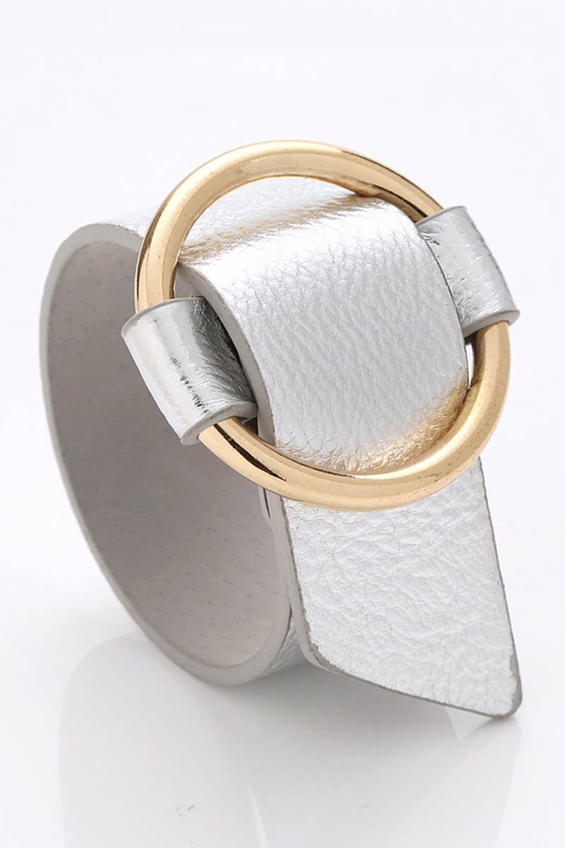 SIMPLE RING POINT WIDE FASHION BRACELET_CWAJE001