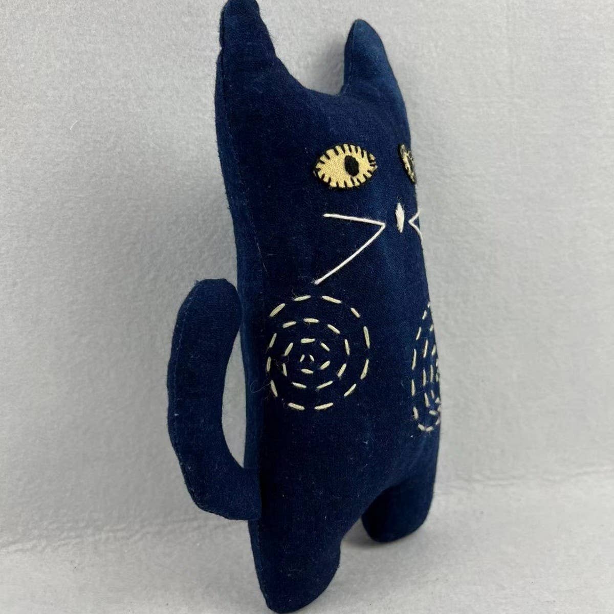 Handcrafted Indigo Dyed Embroidered Plush Doll