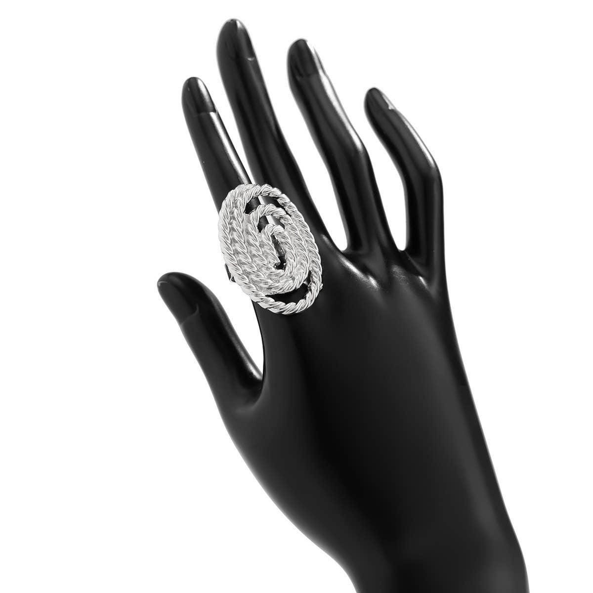 IRREGULAR GEOMETRIC ELLIPSE ALLOY WINDING RING