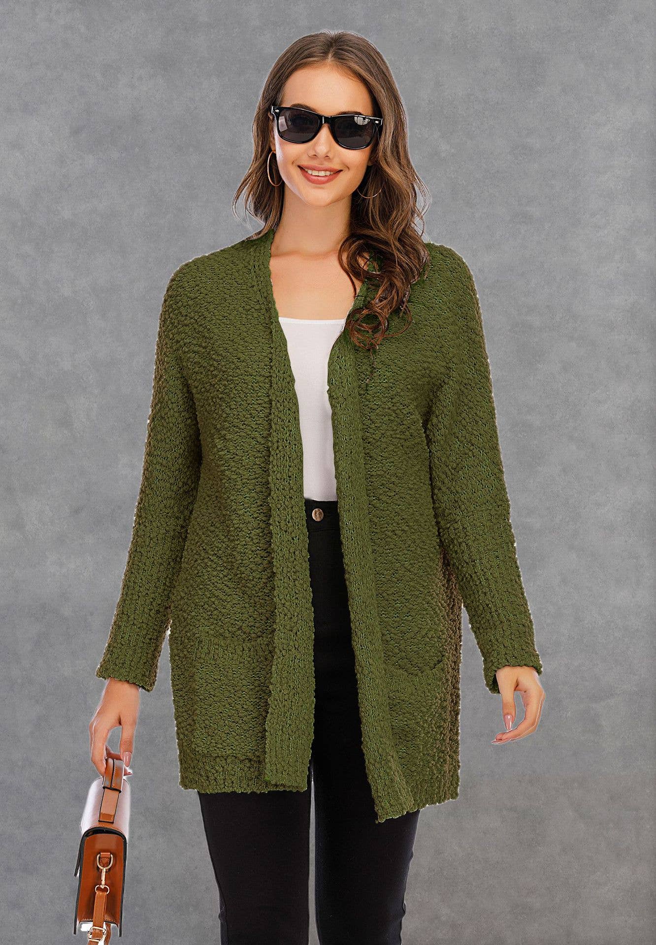 CWOSWL1044_Long Sleeve Open Front Long Cardigan Sweater