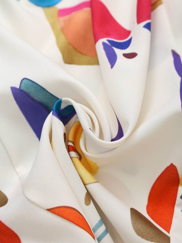 LONG-SLEEVED PRINTED POPLIN SHIRT AND PANTS SUIT