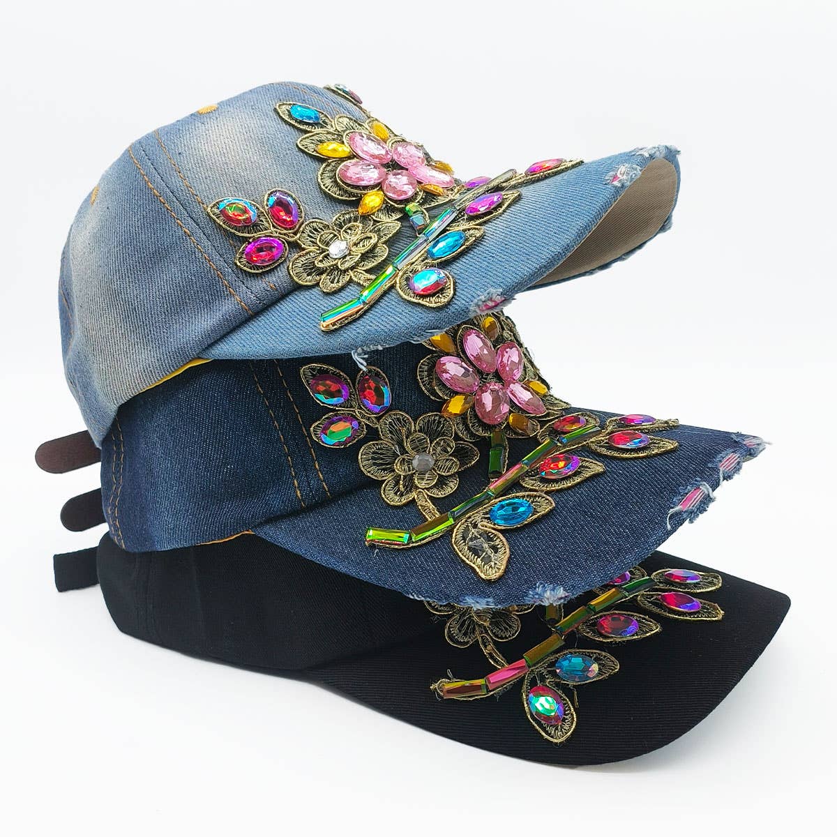 Women's Patch Baseball Cap Rhinestone Sun Hat_CWAH1000