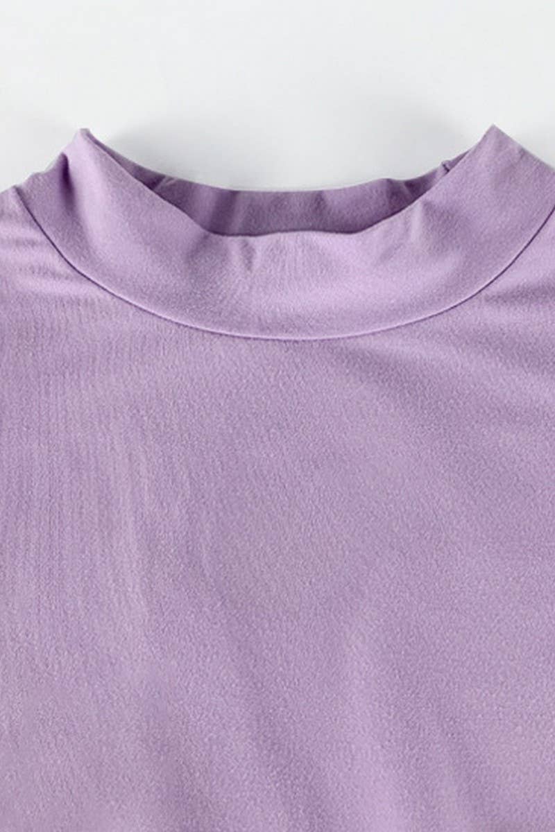 CWDSD7447_SLIM FIT SHIRRED LONG SLEEVE HIP DRESS