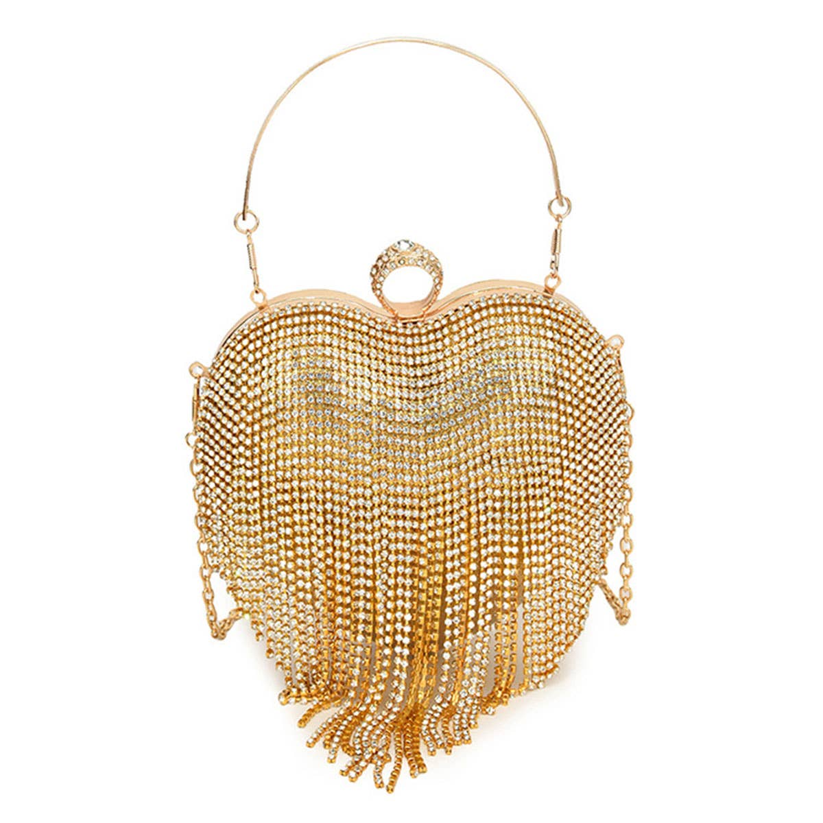 versatile chain crossbody heart-shaped box bag