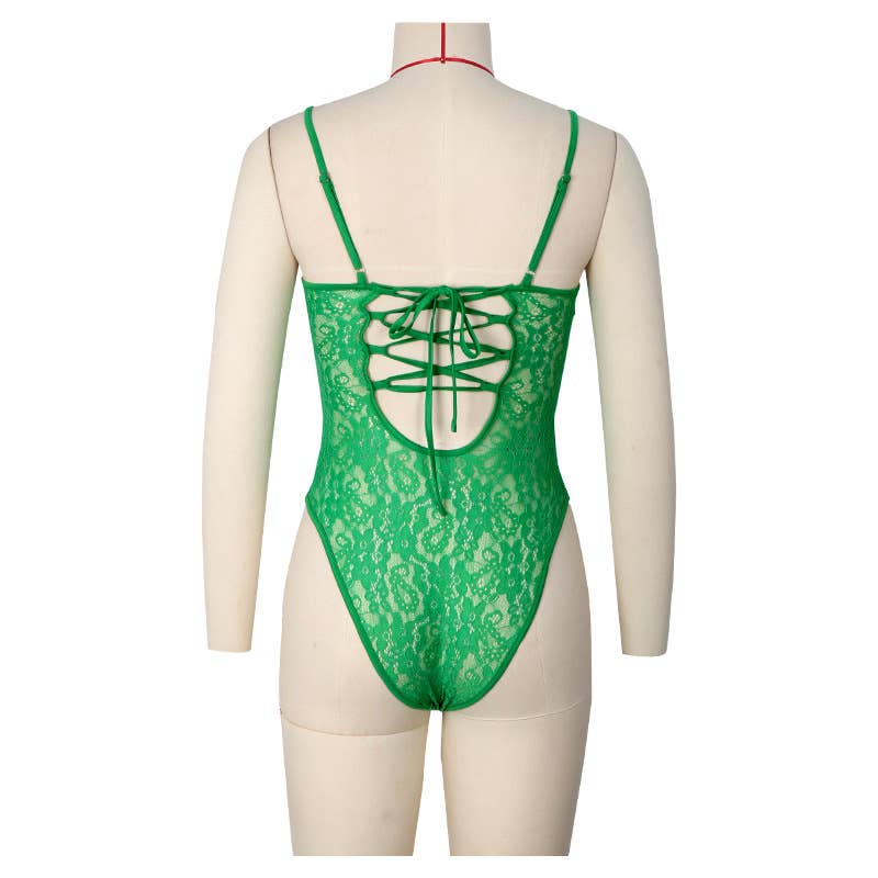 STRAP LACE PATCHWORK JUMPSUIT