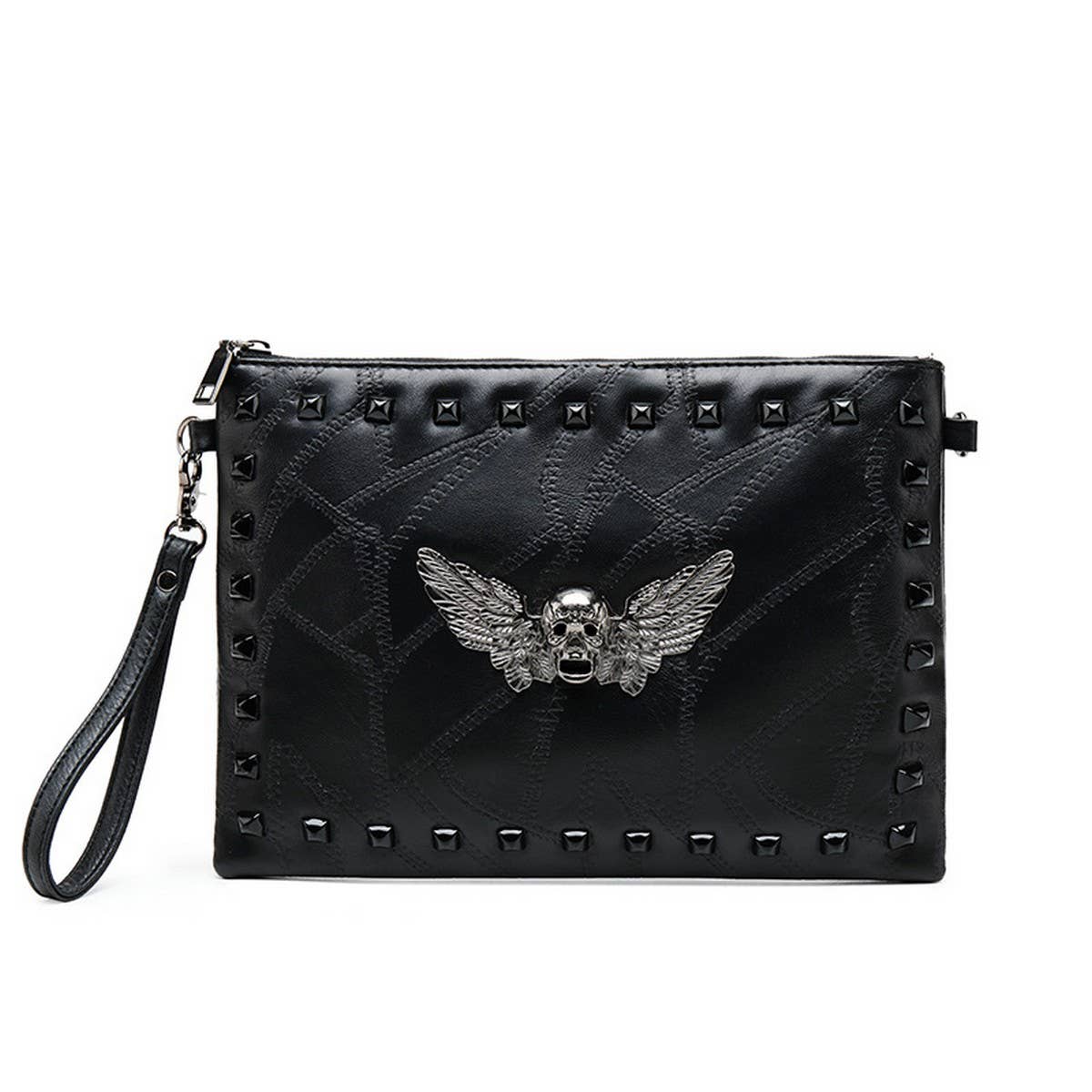 FASHIONABLE RIVET SKULL CROSSBODY BAG CARRYING BAG_CWAB1483