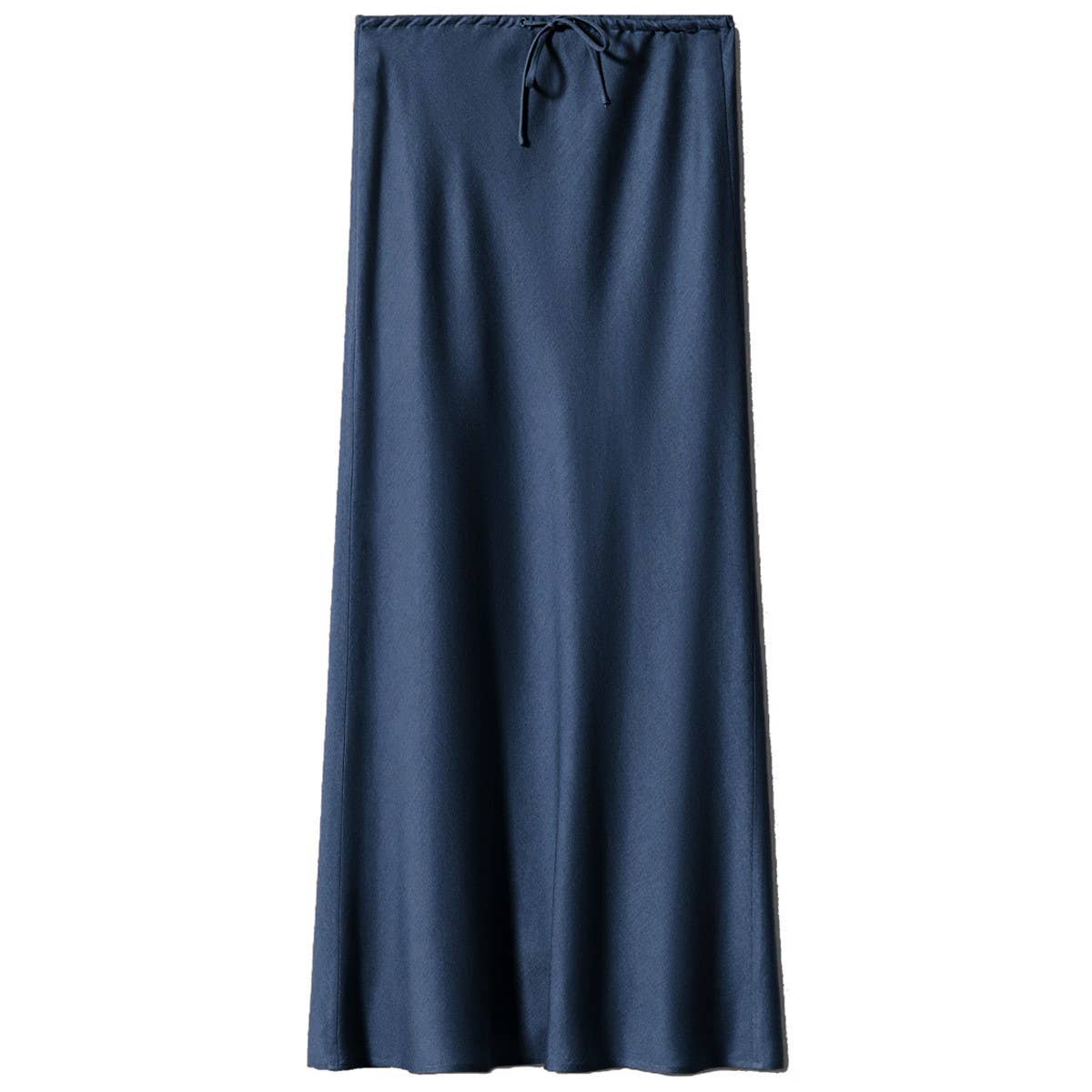 SATIN LONG SKIRT HIGH WAIST DRAWSTRING SKIRT_CWAB4792