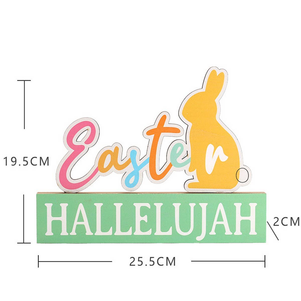 Easter Bunny Egg Letter Wood Standing Decor_CWAJE05392