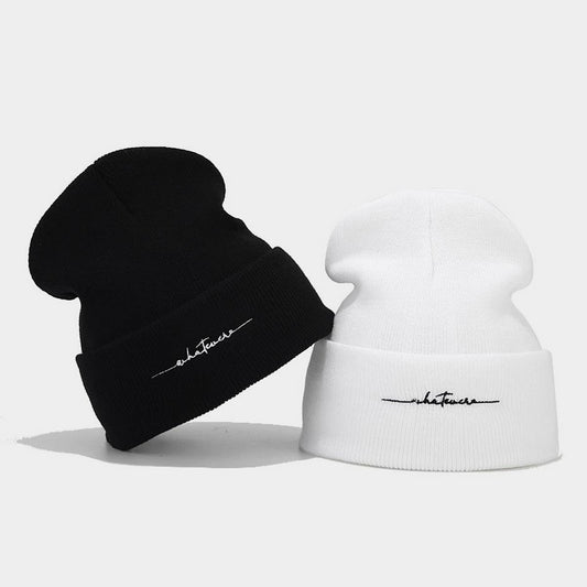 WINTER FASHION LETTER EMBROIDERY KNITTED HAT_CWAH2123