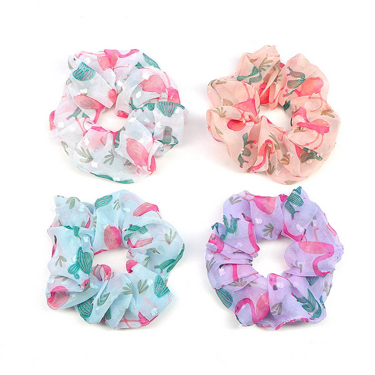 NEW FLAMINGO MESH HAIR TIE_CWAHA1018