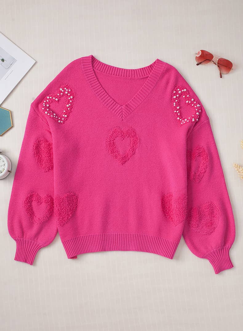 THREE-DIMENSIONAL PEARL PULLOVER SWEATER