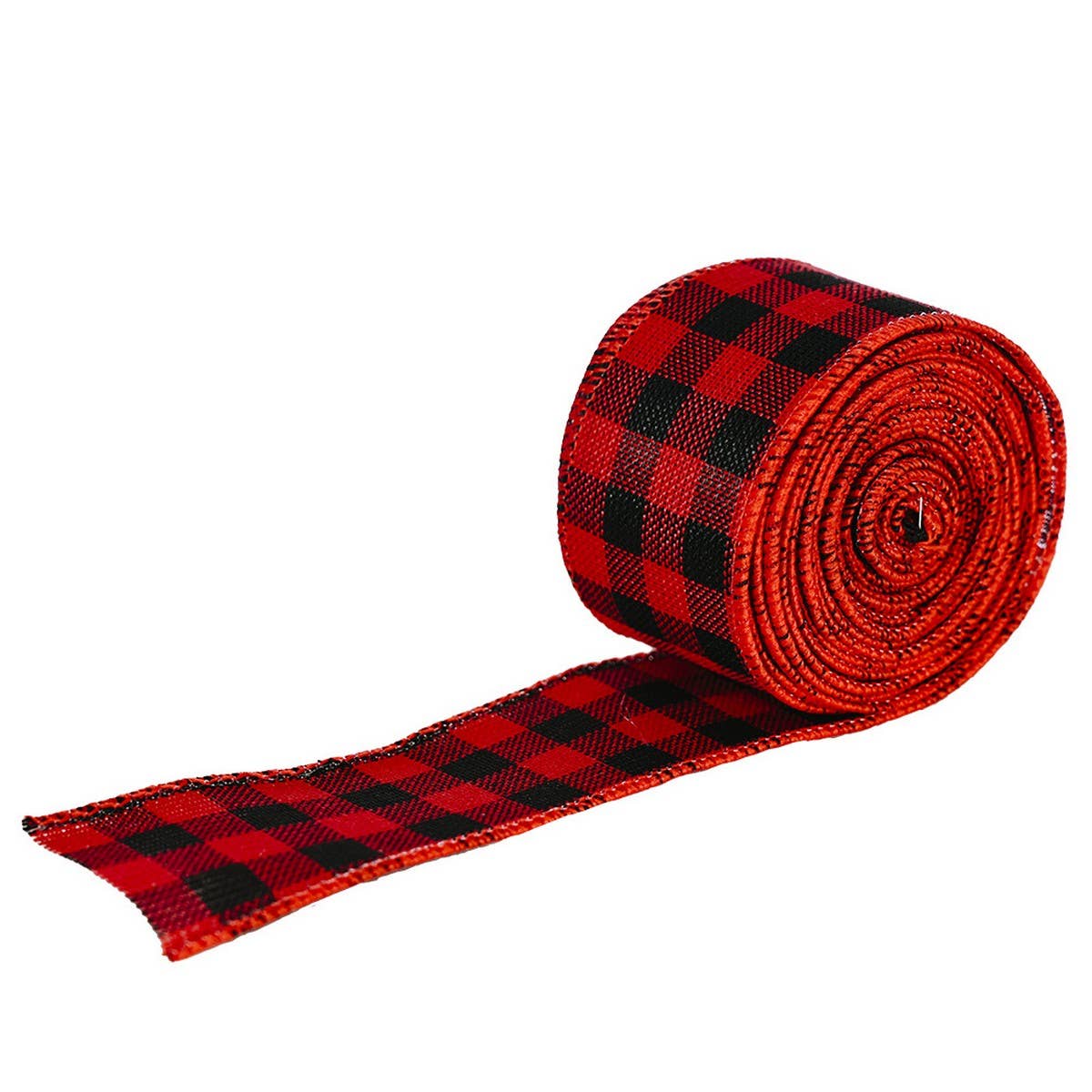 CWMM10205_PLAID CHRISTMAS RIBBON RED BLACK WHITE DECOR
