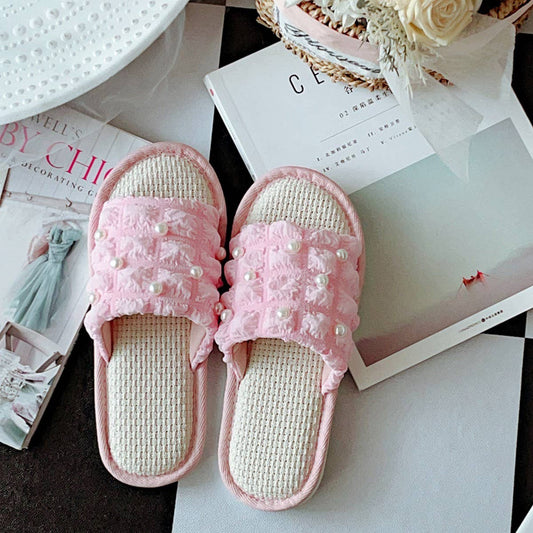 NEW INDOOR BREATHABLE LINEN SOFT-SOLED SLIPPERS