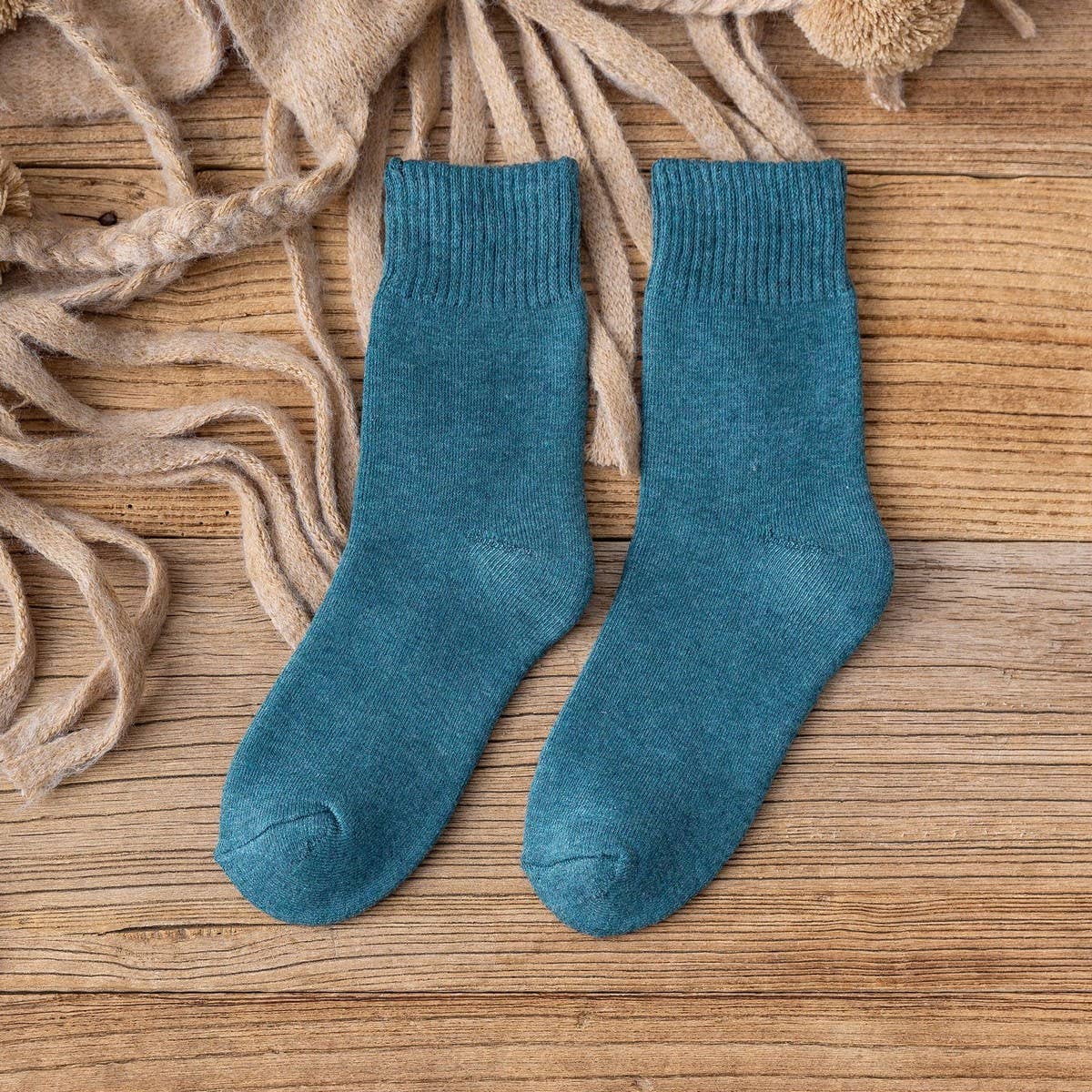 WINTER PLUS VELVET THICK WARM TERRY MID-TUBE SOCKS