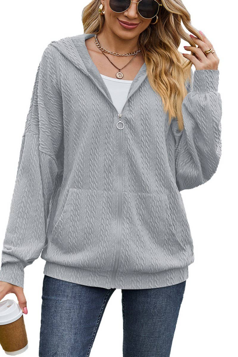 CWOCO0885_SOLID COLOR POCKET LOOSE HOODED SWEATSHIRT COAT