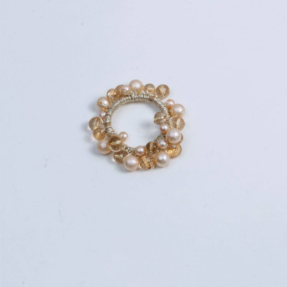 Simple Cute Hair Tie Sweet Wrinkled Pearl Elastic_CWAHA6772