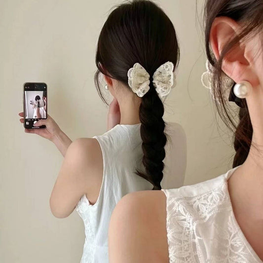 SWEET LACE TENDER BOW LARGE INTESTINE HAIR TIE_CWAHA1277
