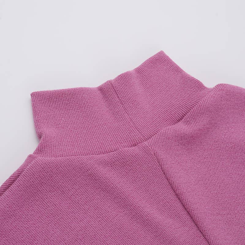 STYLISH ELEGANCE HIGH-NECK FIT LONG-SLEEVED DRESS