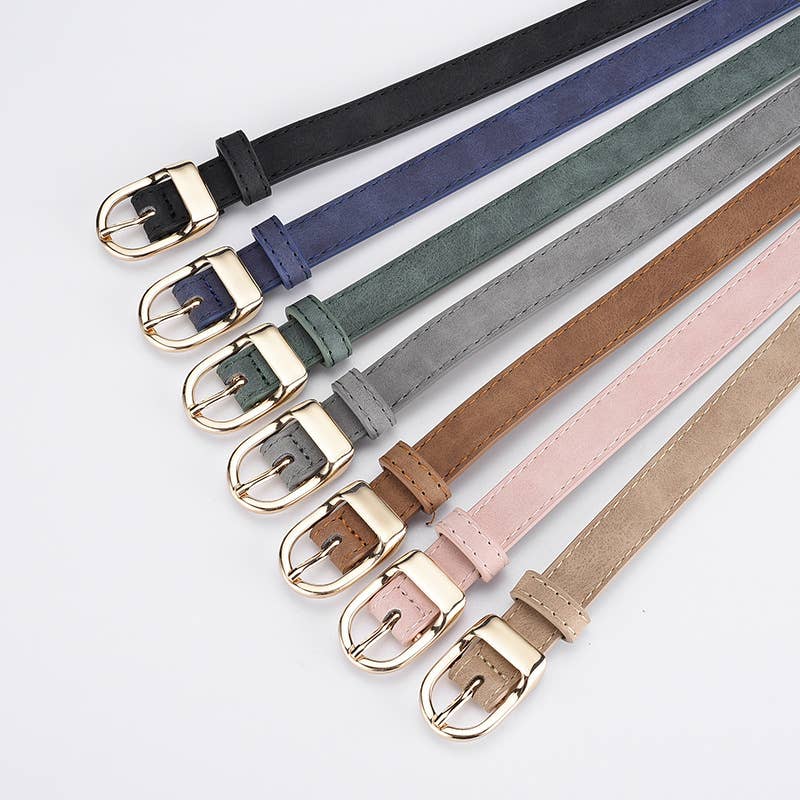 Fashionable D-shaped alloy pin buckle belt