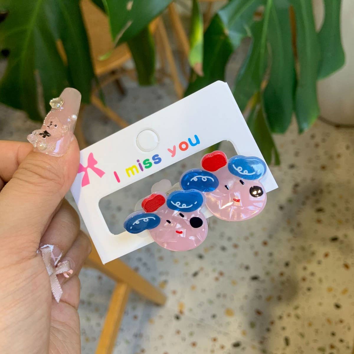 CWAHA4457_GIRL PUPPY BEAR CUTE CARTOON HAIRPIN