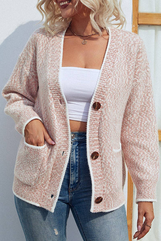 CWOCAL0350 Button Down Casual Open Front Cardigan Sweater