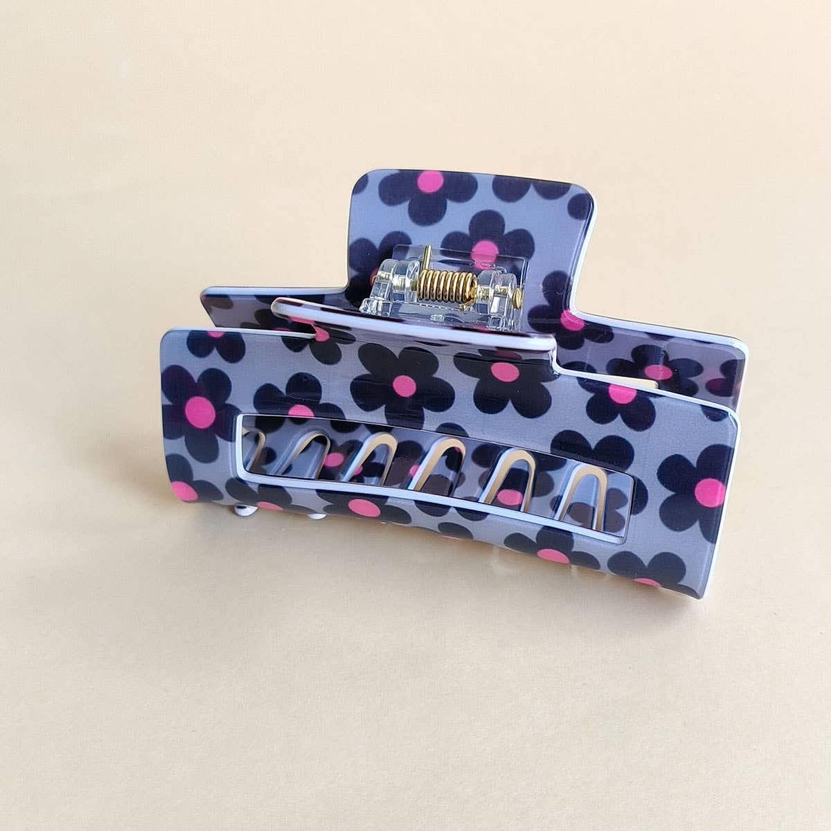 Dopamine Flower Square Hair Claw Clip, Cute Style_CWAHA1022