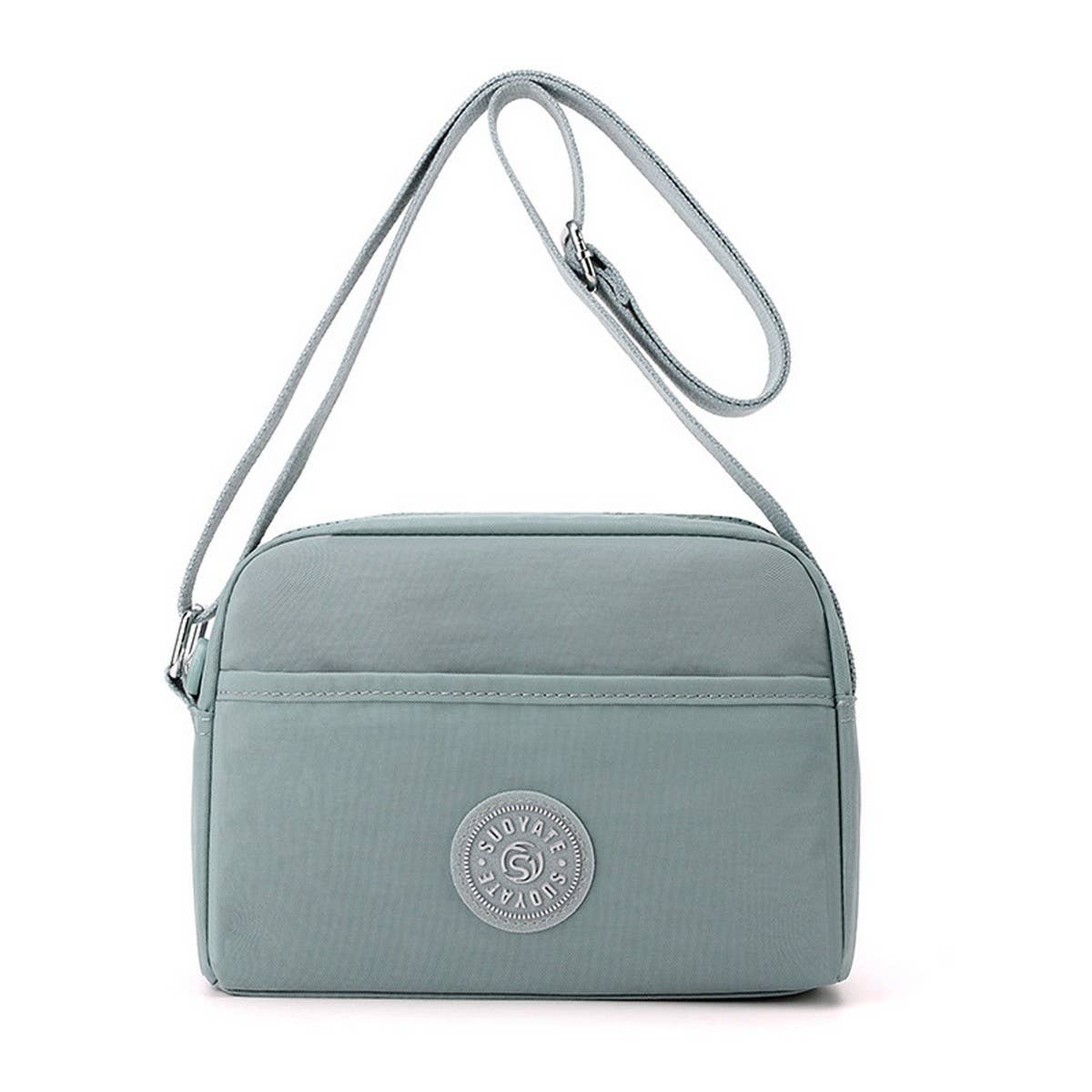 LIGHTWEIGHT SOLID NYLON CROSSBODY SHOULDER BAG