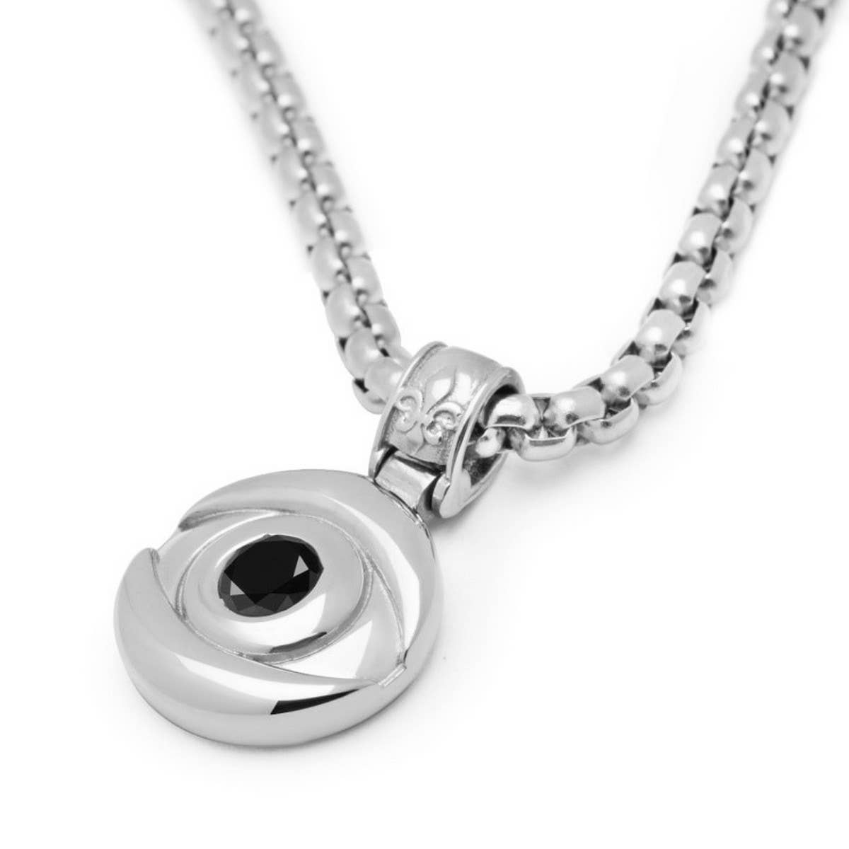 Zirconia Devil's Eye Clavicle Necklace_CWMM5340