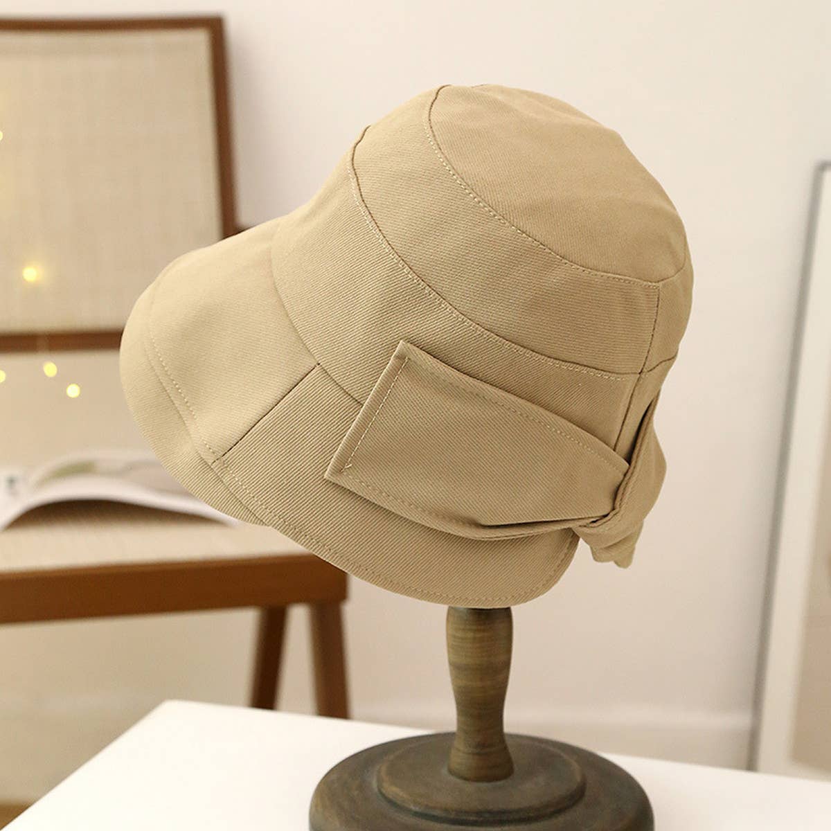 WIDE BRIM SUN PROTECTION BOW VISOR HAT_CWAB2840
