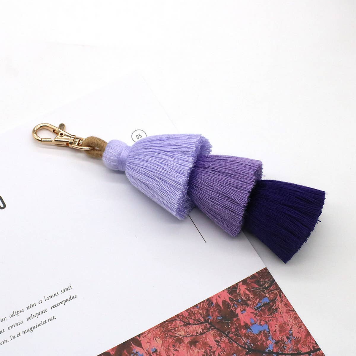 HANDMADE COTTON ROPE TASSEL KEYCHAIN