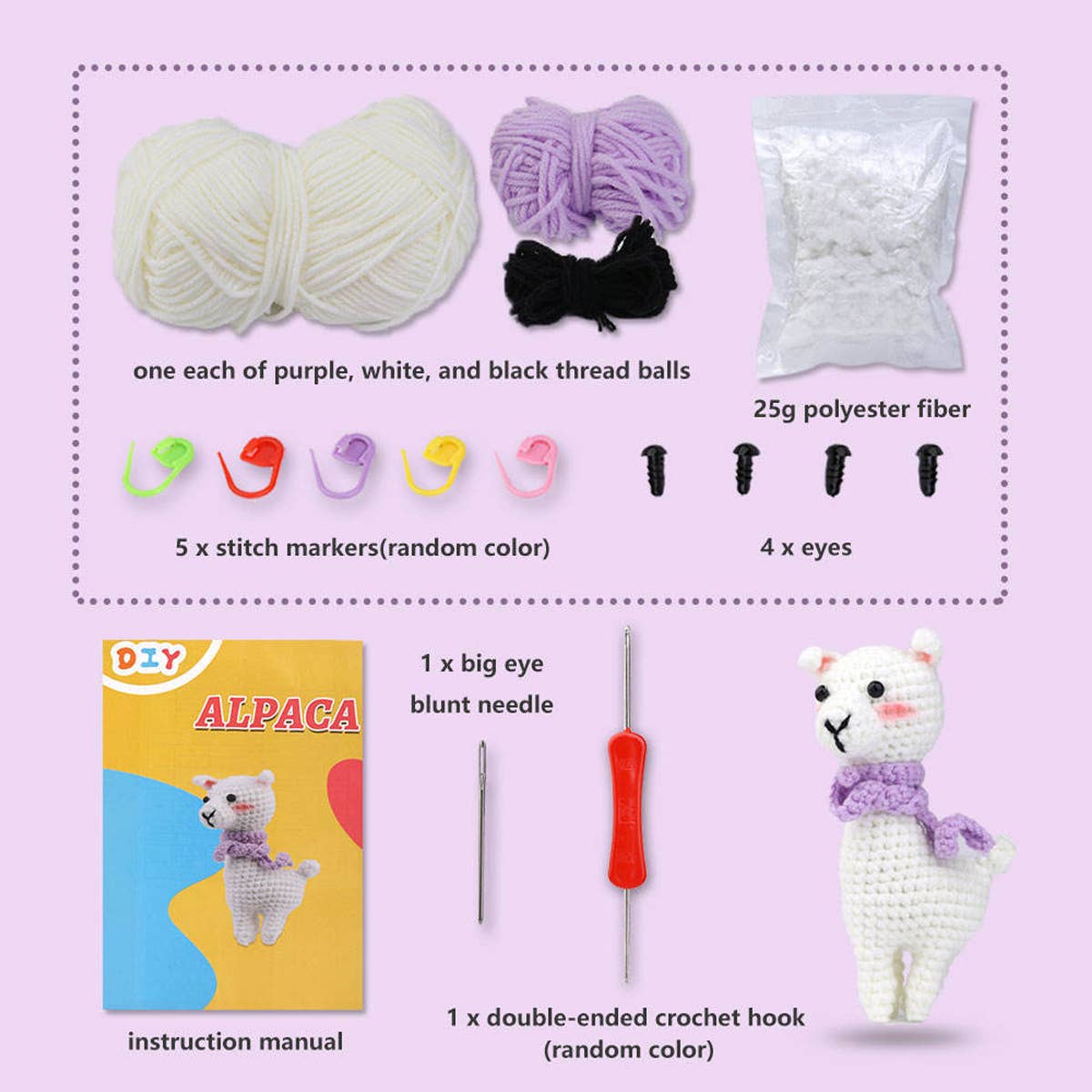 DIY HAND KNITTED DOLL ALPACA MATERIAL KIT