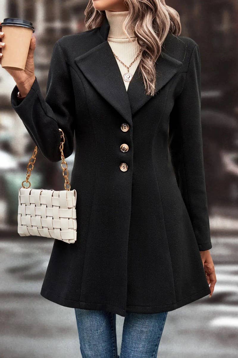 CWOCO00200_SOLID COLOR SLIM FIT LAPEL COAT