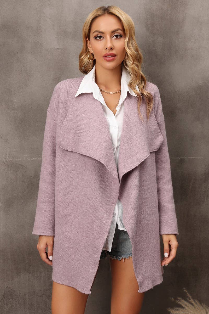 CWOCAL0507_Long Sleeve Casual Open Front Cardigan Sweater