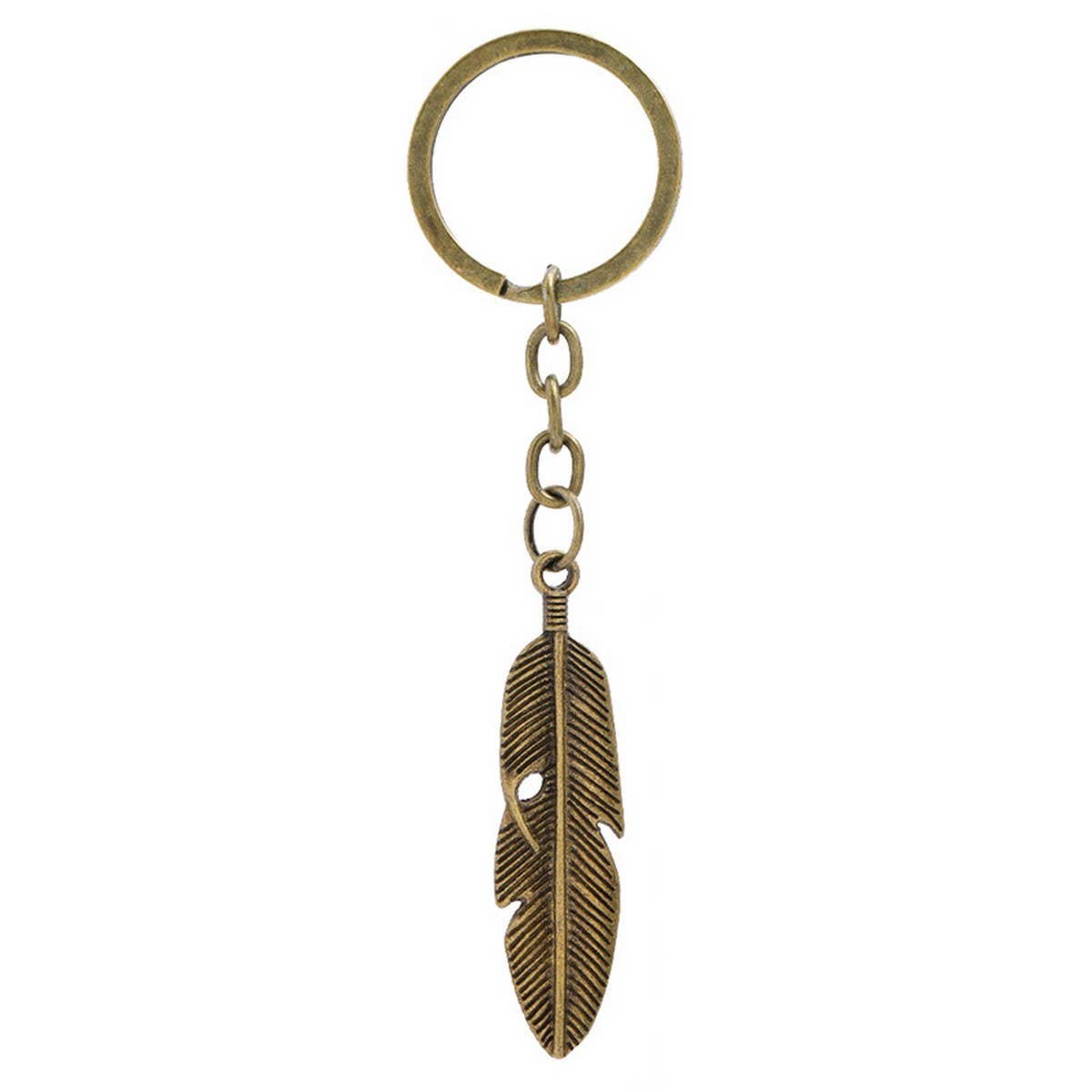 CREATIVE BRONZE WINGS FEATHER KEYCHAIN