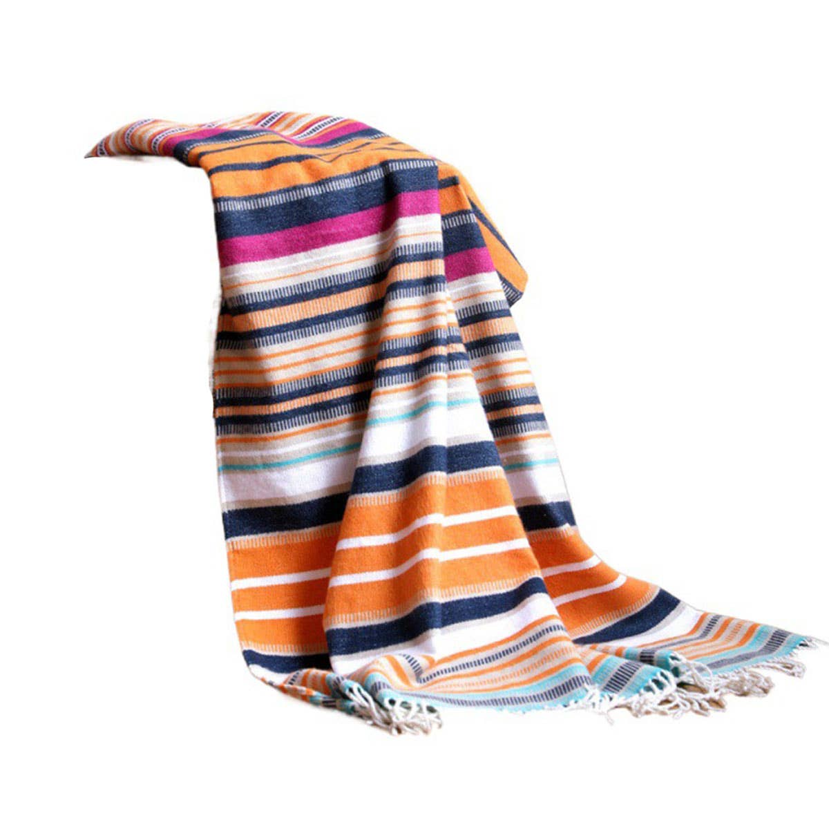 KNITTED STRIPED LIGHTWEIGHT SOFA BLANKET