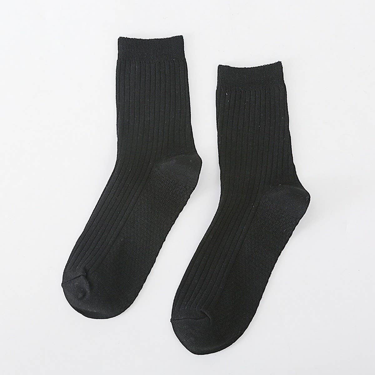 SOLID COLOR MASSAGE BOTTOM CASUAL MID-CALF SOCKS_CWMS0993