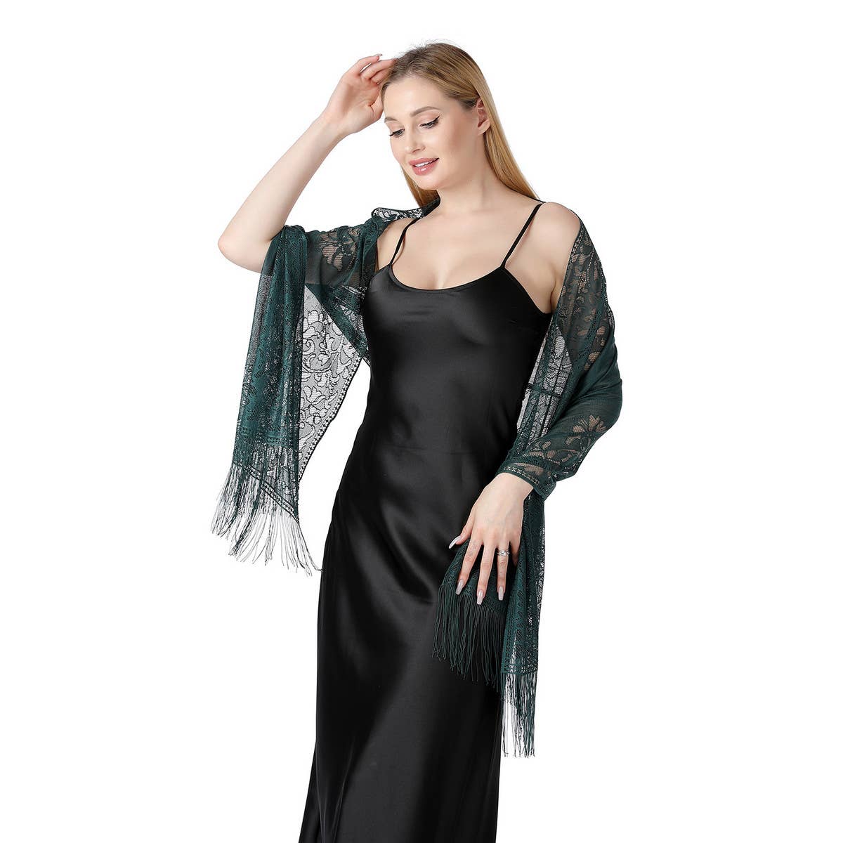 FASHIONABLE EVENING HOLLOW LACE SHAWL