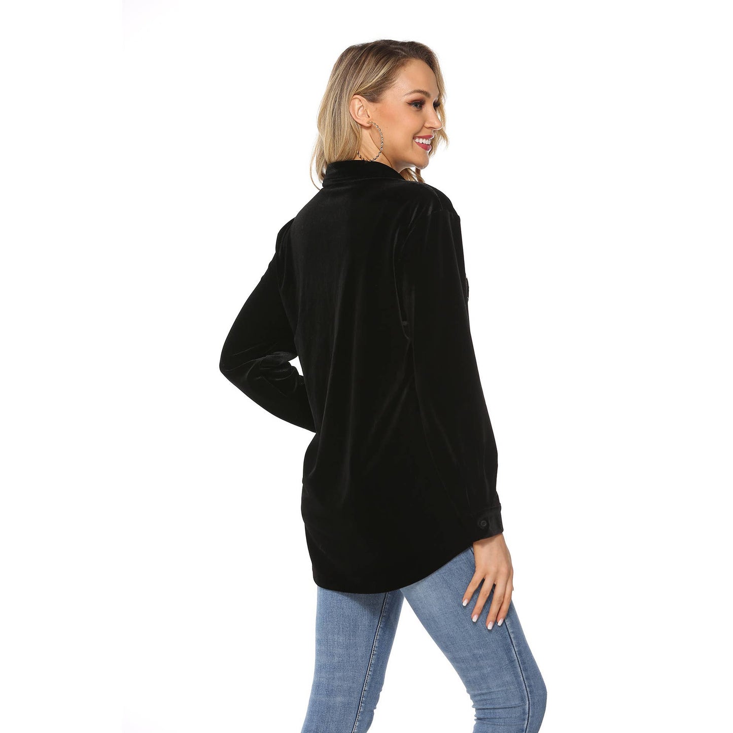 Ethnic-style embroidered lapel shirt