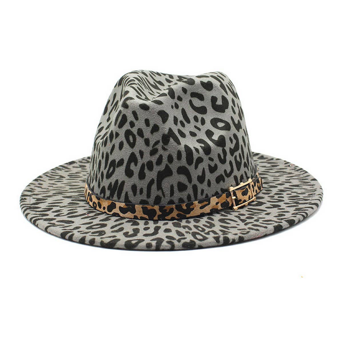 LEOPARD PRINT WOOLEN HAT AND LEOPARD PRINT BELT_CWAH2557