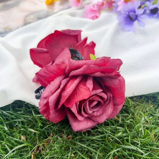 Dopamine fresh plastic rose clip-on hair clips