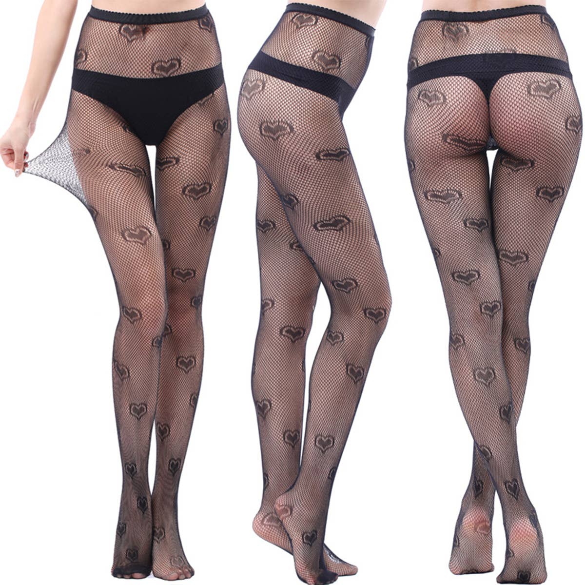 LACE PATTERNED FISHNET STOCKINGS THIGH PANTYHOSE