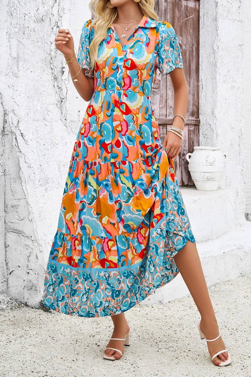 CWDMD5333_SUMMER HOLIDAY CASUAL PRINT DRESS