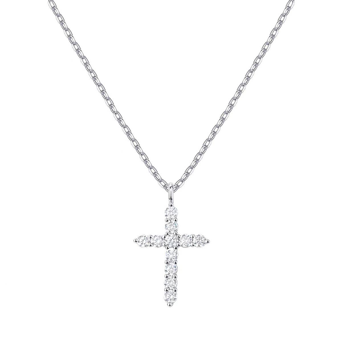 Cross necklace is a full diamond collarbone chain